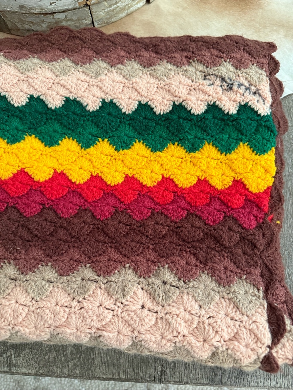 Handcrafted Multicolor Crochet Throw Blanket - Cozy Home Accent - Picture 12 of 14